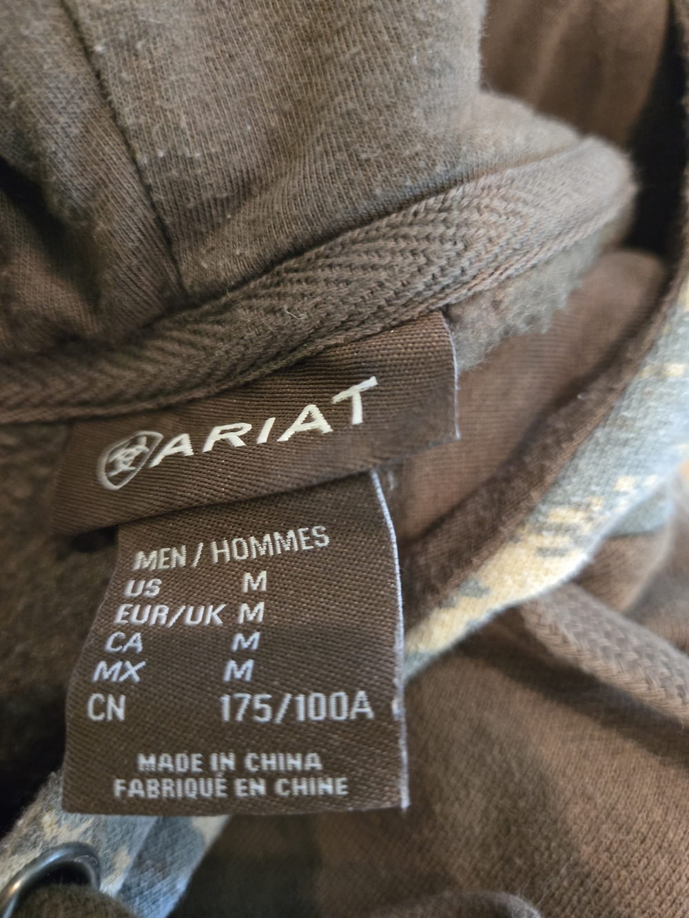 Ariat Men's Camo Sleeve Pullover Hoodie in Olive - Picture 3 of 3